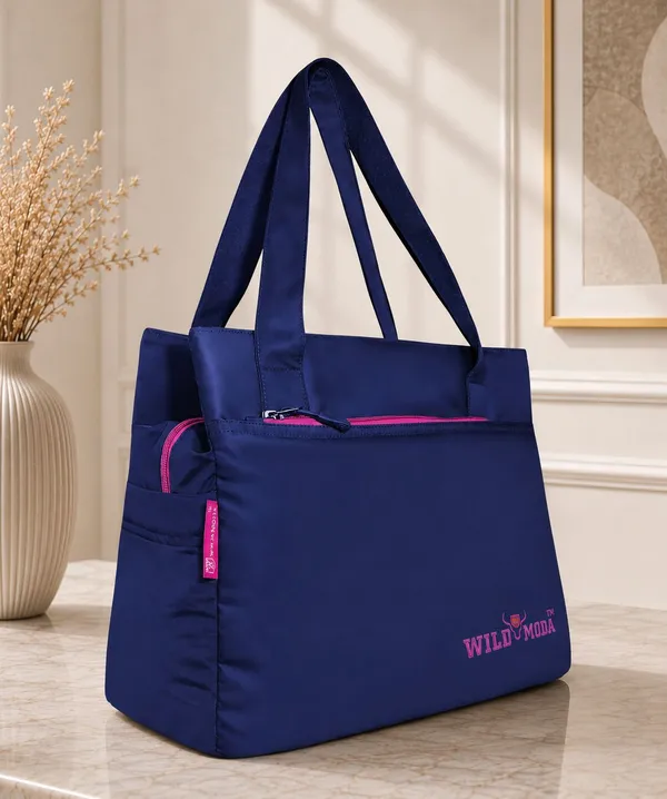 Blue_&_Pink_Polyester_Solid_Zip_Closure_Shoulder_Bag_For_Women_(27_X_35_Cm)