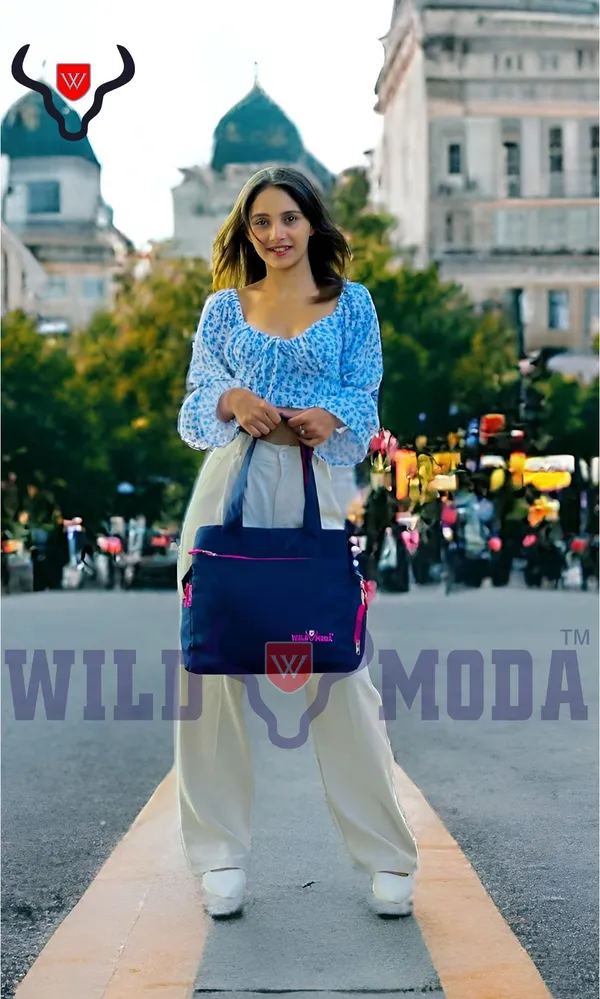 Blue_&_Pink_Polyester_Solid_Zip_Closure_Shoulder_Bag_For_Women_(27_X_35_Cm)