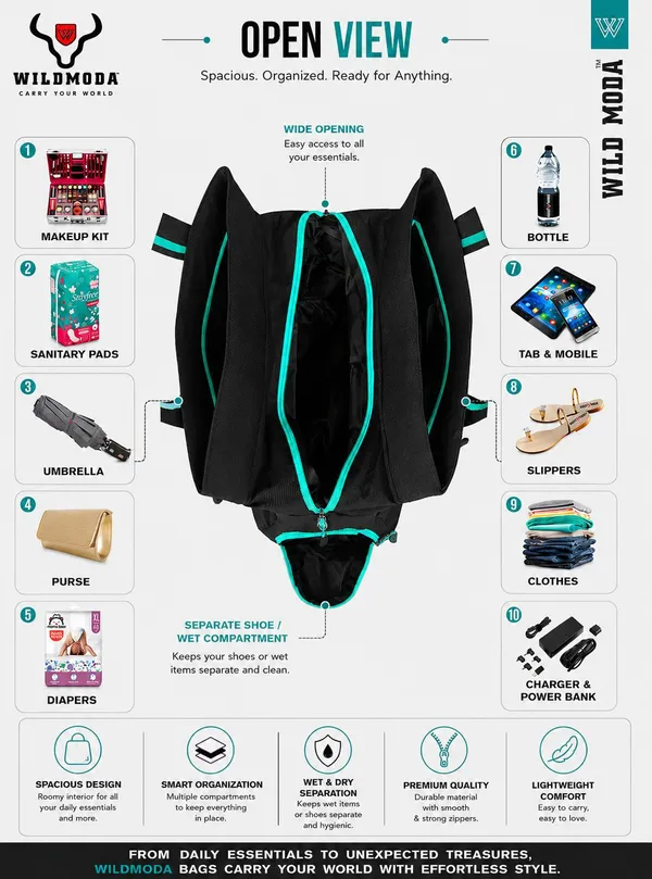 Black_&_Blue_Polyester_Zip_Closure_Shoulder_Bag_For_Women_(27_X_35_Cm)