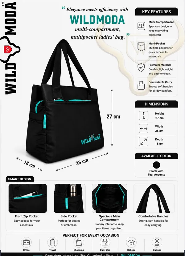 Black_&_Blue_Polyester_Zip_Closure_Shoulder_Bag_For_Women_(27_X_35_Cm)