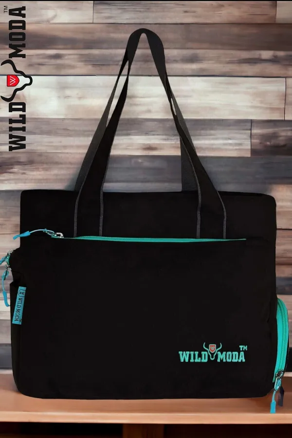 Black_&_Blue_Polyester_Zip_Closure_Shoulder_Bag_For_Women_(27_X_35_Cm)
