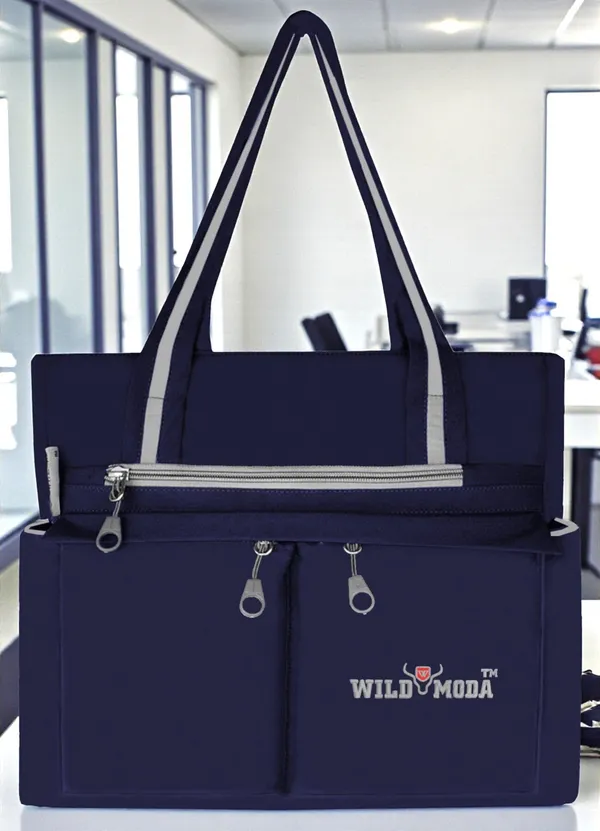 Blue_&_Grey_Polyester_Solid_Zip_Closure_Shoulder_Bag_For_Women_(34_X_32_Cm)