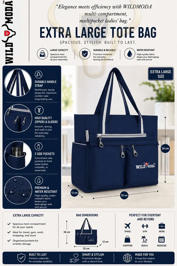 Blue_&_Grey_Polyester_Solid_Zip_Closure_Shoulder_Bag_For_Women_(34_X_32_Cm)