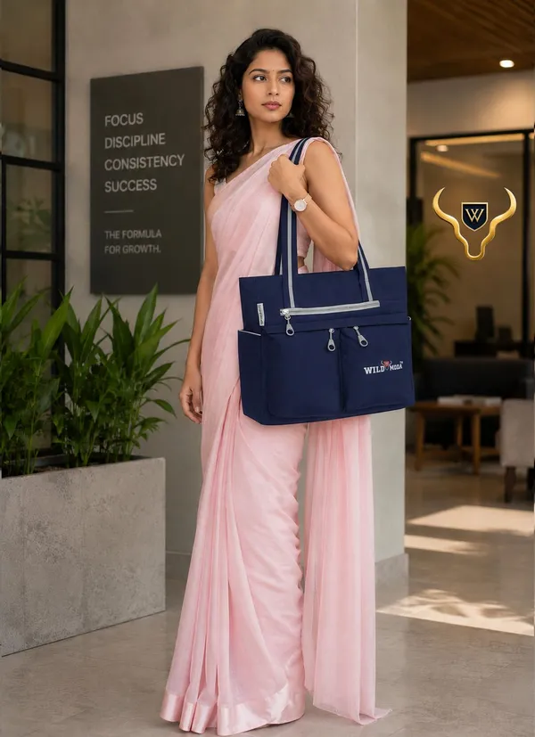 Blue_&_Grey_Polyester_Solid_Zip_Closure_Shoulder_Bag_For_Women_(34_X_32_Cm)