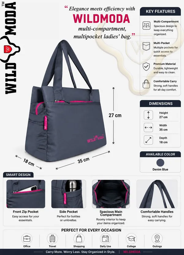 Grey_&_Pink_Polyester_Solid_Zip_Closure_Shoulder_Bag_For_Women_(27_X_35_Cm)