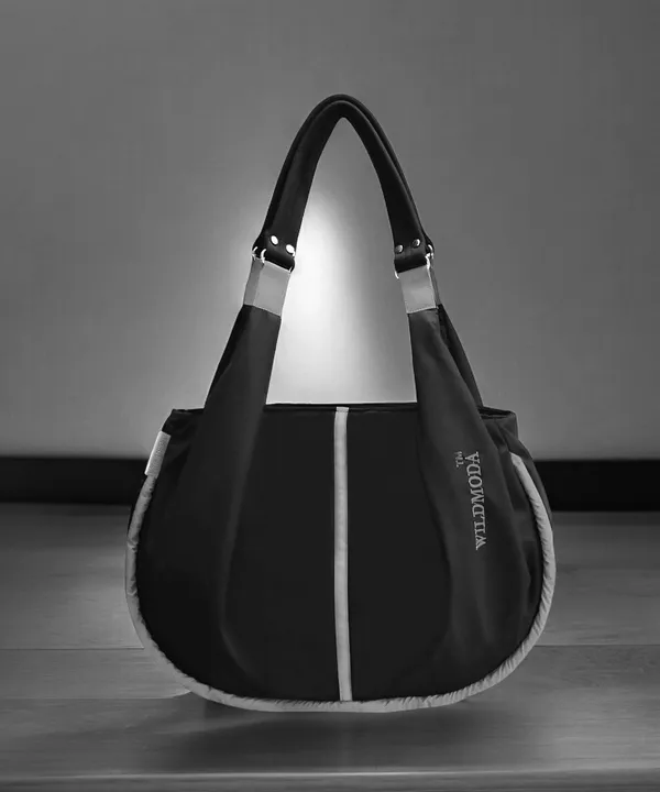 Black_&_Grey_Polyester_Solid_Zip_Closure_Shoulder_Bag_For_Women_(33_X_38_Cm)