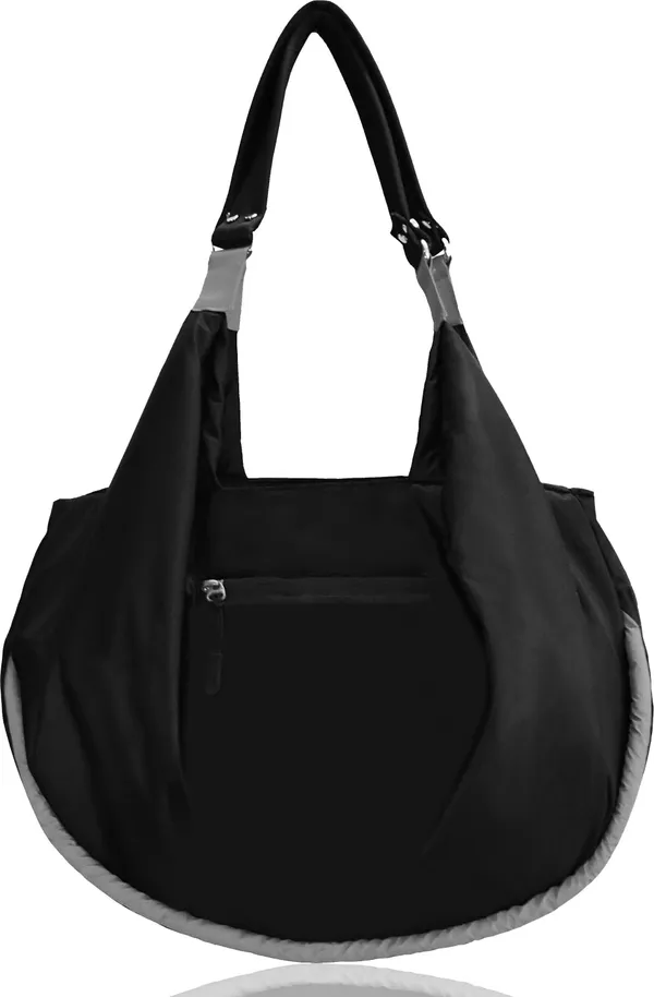 Black_&_Grey_Polyester_Solid_Zip_Closure_Shoulder_Bag_For_Women_(33_X_38_Cm)