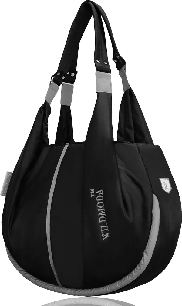 Black_&_Grey_Polyester_Solid_Zip_Closure_Shoulder_Bag_For_Women_(33_X_38_Cm)