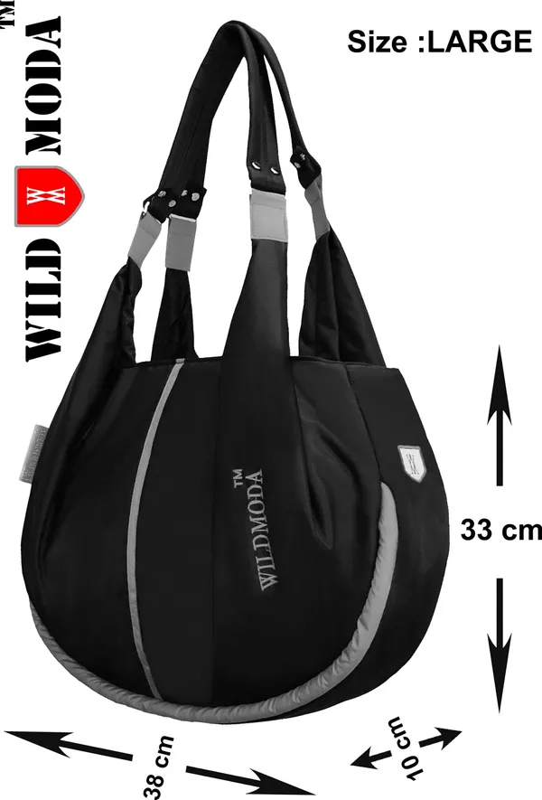 Black_&_Grey_Polyester_Solid_Zip_Closure_Shoulder_Bag_For_Women_(33_X_38_Cm)