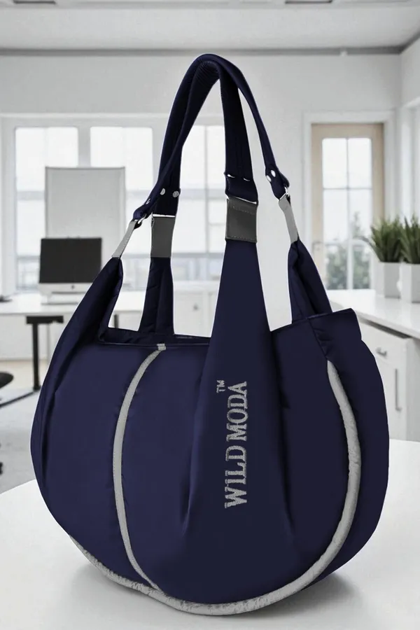 Blue_&_Grey_Polyester_Solid_Zip_Closure_Shoulder_Bag_For_Women_(33_X_38_Cm)