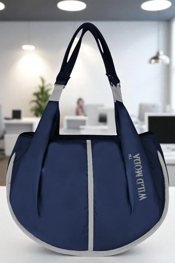 Blue_&_Grey_Polyester_Solid_Zip_Closure_Shoulder_Bag_For_Women_(33_X_38_Cm)