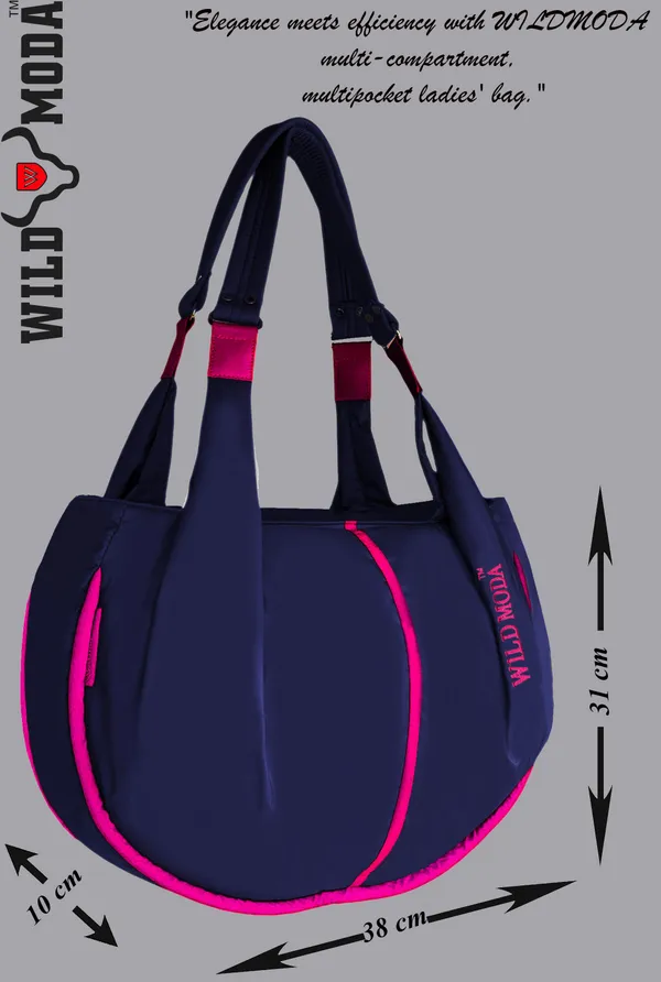 Blue_&_Pink_Polyester_Solid_Zip_Closure_Shoulder_Bag_For_Women_(33_X_38_Cm)
