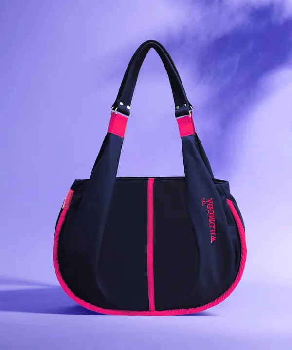 Blue_&_Pink_Polyester_Solid_Zip_Closure_Shoulder_Bag_For_Women_(33_X_38_Cm)