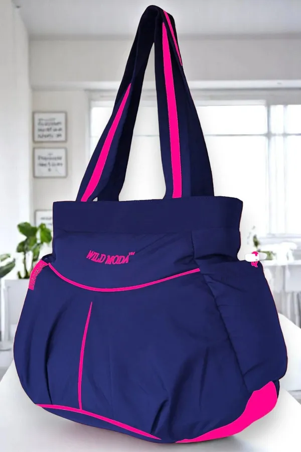 Blue_&_Pink_Polyester_Solid_Zip_Closure_Shoulder_Bag_For_Women_(28_X_34_Cm)