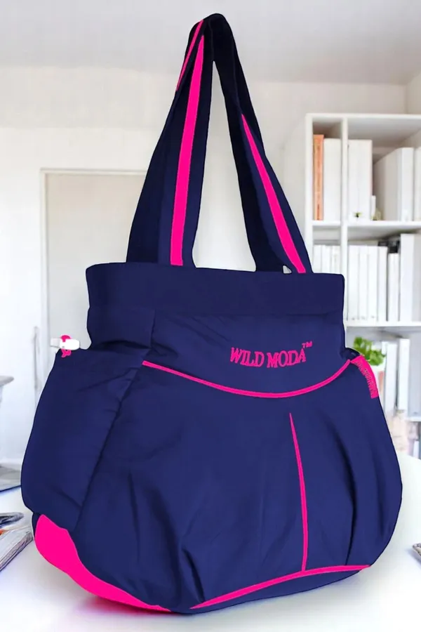 Blue_&_Pink_Polyester_Solid_Zip_Closure_Shoulder_Bag_For_Women_(28_X_34_Cm)