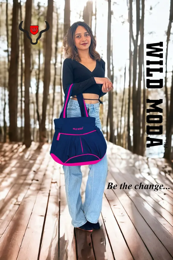 Blue_&_Pink_Polyester_Solid_Zip_Closure_Shoulder_Bag_For_Women_(28_X_34_Cm)