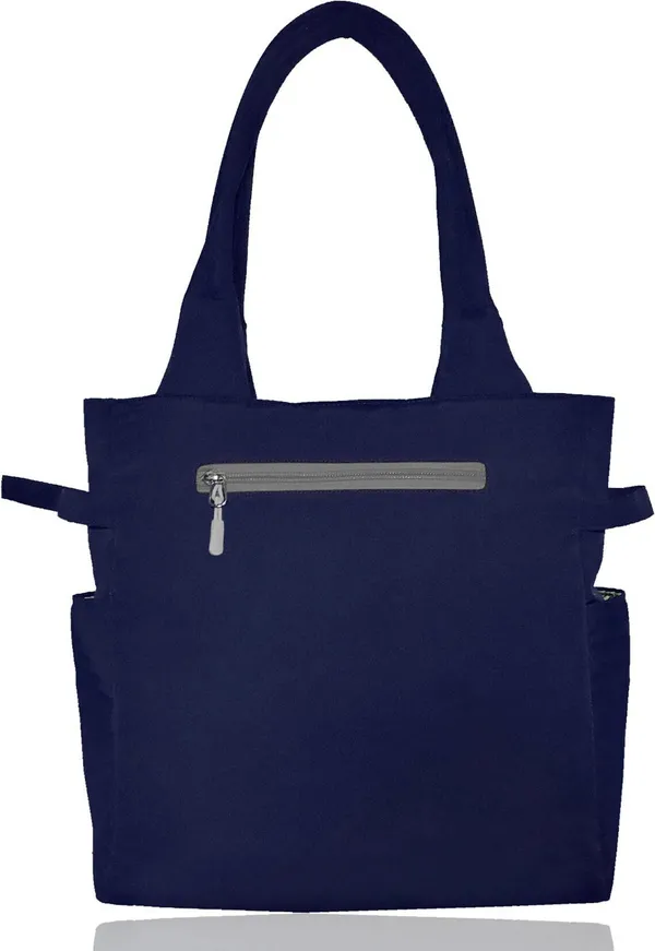 Blue_&_Grey_Polyester_Solid_Zip_Closure_Tote_For_Women_(35_X_30_Cm)