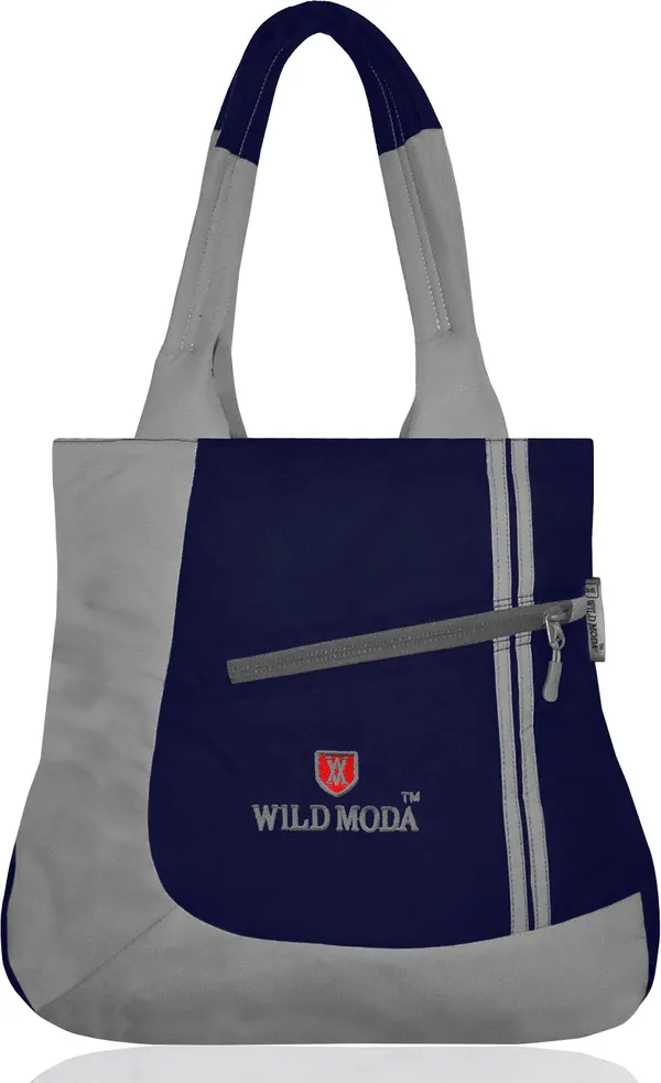 Blue_&_Grey_Polyester_Solid_Zip_Closure_Shoulder_Bag_For_Women_(41_X_36_Cm)
