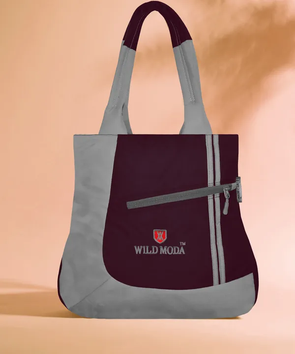 Brown_&_Grey_Polyester_Solid_Zip_Closure_Shoulder_Bag_For_Women_(41_X_36_Cm)