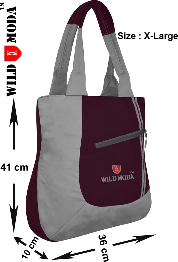 Brown_&_Grey_Polyester_Solid_Zip_Closure_Shoulder_Bag_For_Women_(41_X_36_Cm)