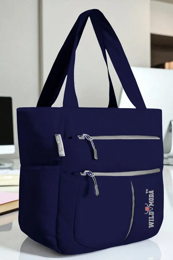 Blue_&_Grey_Polyester_Solid_Zip_Closure_Shoulder_Bag_For_Women_(34_X_29_Cm)