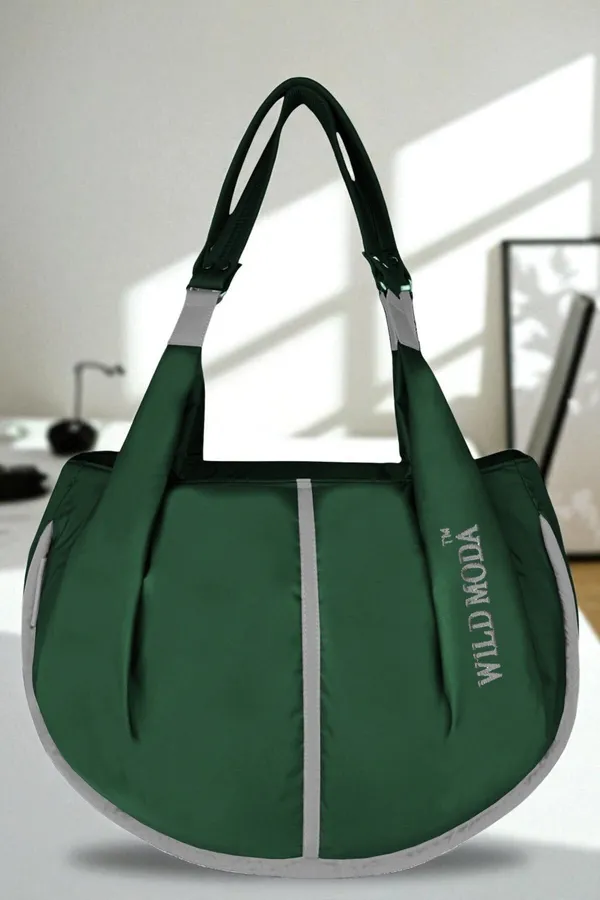 Green_&_Grey_Polyester_Solid_Zip_Closure_Shoulder_Bag_For_Women_(33_X_38_Cm)
