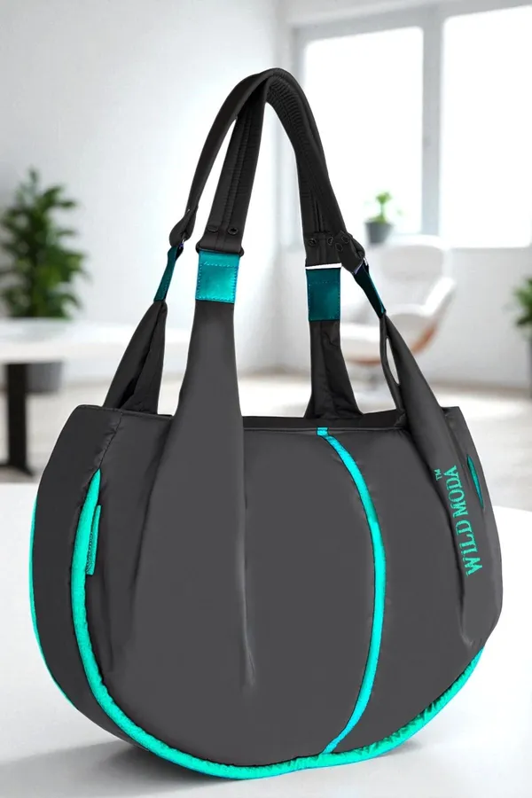 Grey_&_Blue_Polyester_Solid_Zip_Closure_Shoulder_Bag_For_Women_(33_X_38_Cm)