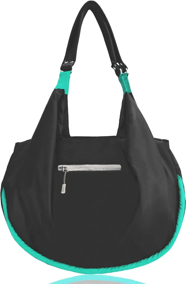 Grey_&_Blue_Polyester_Solid_Zip_Closure_Shoulder_Bag_For_Women_(33_X_38_Cm)