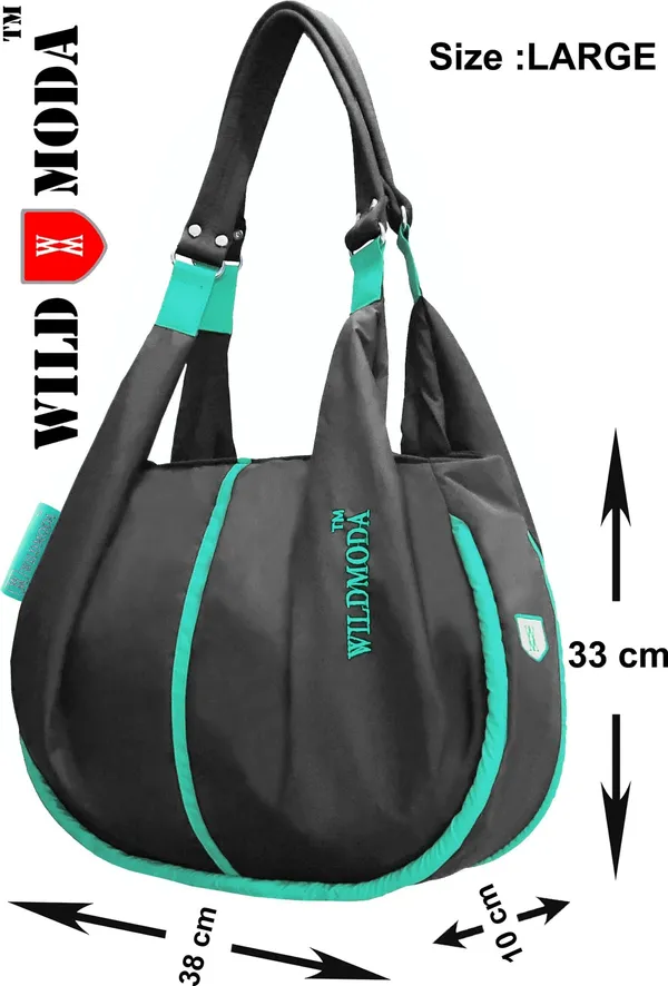 Grey_&_Blue_Polyester_Solid_Zip_Closure_Shoulder_Bag_For_Women_(33_X_38_Cm)