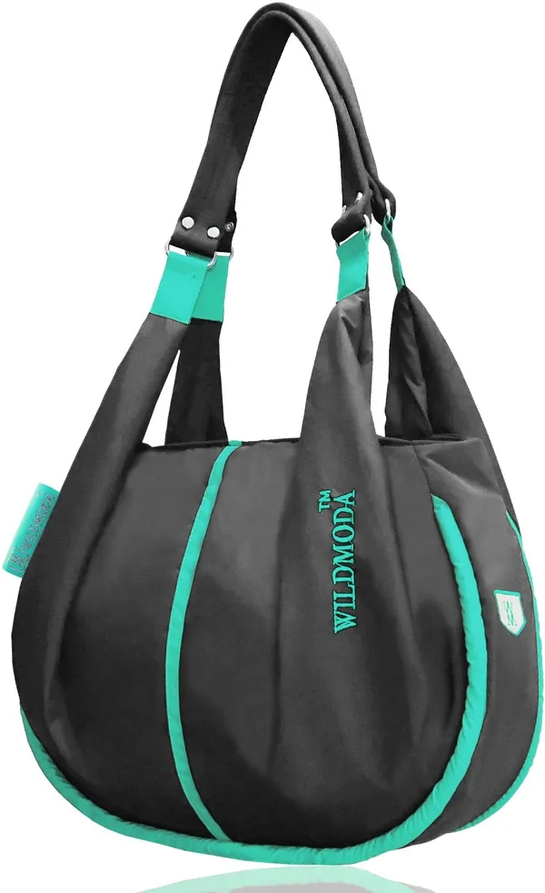 Grey_&_Blue_Polyester_Solid_Zip_Closure_Shoulder_Bag_For_Women_(33_X_38_Cm)