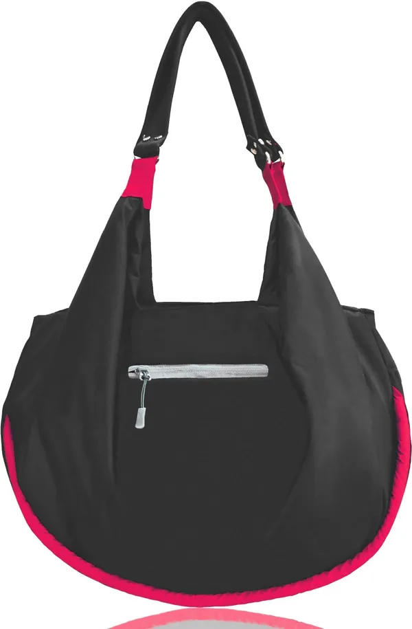 Grey_&_Pink_Polyester_Solid_Zip_Closure_Shoulder_Bag_For_Women_(33_X_38_Cm)