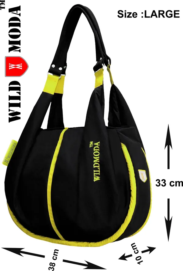 Black_&_Yellow_Polyester_Solid_Zip_Closure_Shoulder_Bag_For_Women_(33_X_38_Cm)