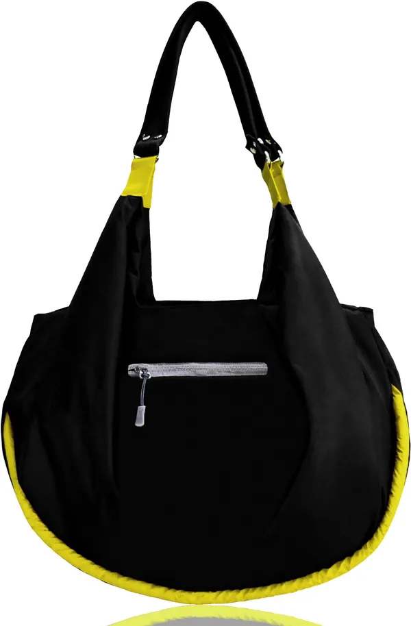Black_&_Yellow_Polyester_Solid_Zip_Closure_Shoulder_Bag_For_Women_(33_X_38_Cm)