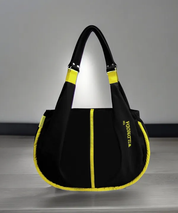 Black_&_Yellow_Polyester_Solid_Zip_Closure_Shoulder_Bag_For_Women_(33_X_38_Cm)