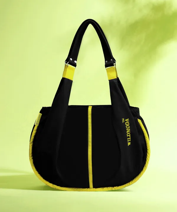 Black_&_Yellow_Polyester_Solid_Zip_Closure_Shoulder_Bag_For_Women_(33_X_38_Cm)