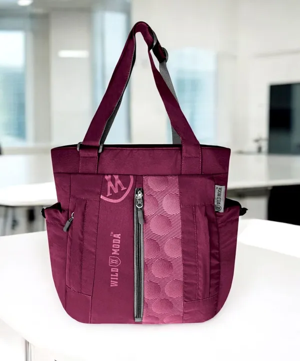 Maroon_Polyester_Printed_Zip_Closure_Shoulder_Bag_For_Women_(36_X_28_Cm)