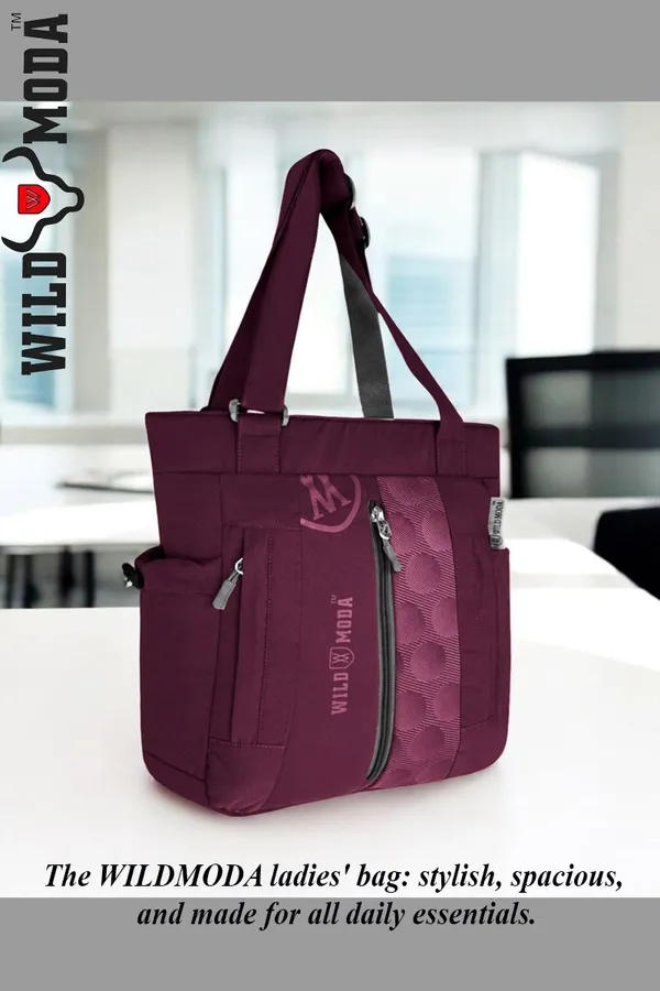 Maroon_Polyester_Printed_Zip_Closure_Shoulder_Bag_For_Women_(36_X_28_Cm)