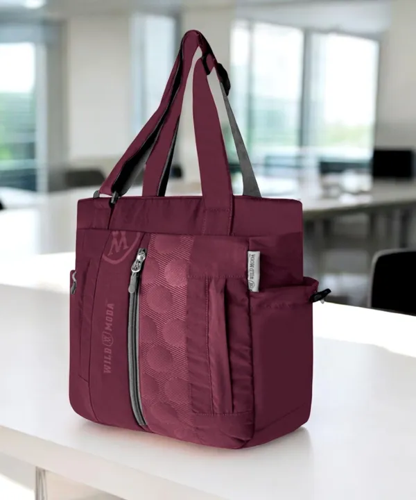 Maroon_Polyester_Printed_Zip_Closure_Shoulder_Bag_For_Women_(36_X_28_Cm)