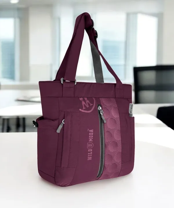 Maroon_Polyester_Printed_Zip_Closure_Shoulder_Bag_For_Women_(36_X_28_Cm)