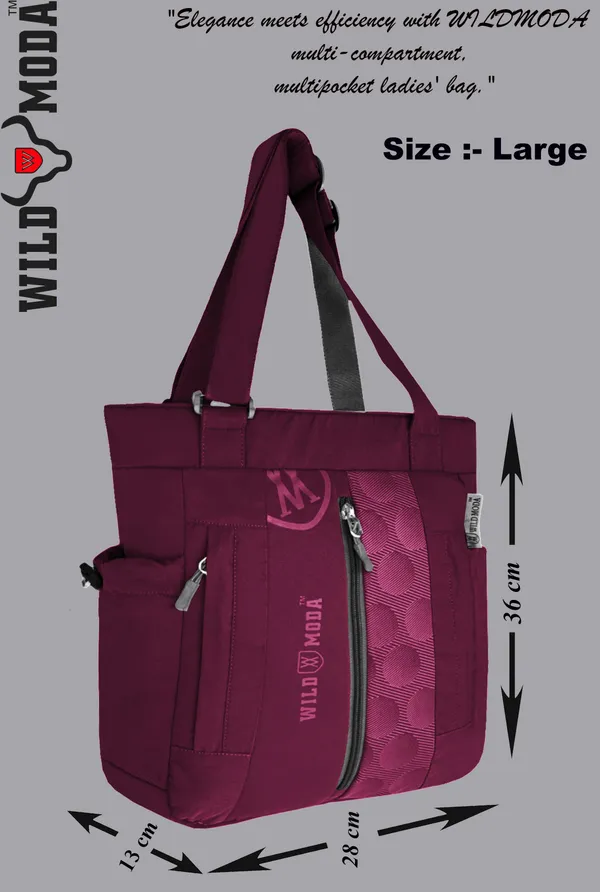 Maroon_Polyester_Printed_Zip_Closure_Shoulder_Bag_For_Women_(36_X_28_Cm)