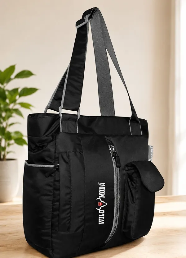 Black_Polyester_Solid_Zip_Closure_Shoulder_Bag_For_Women_(36_X_28_Cm)