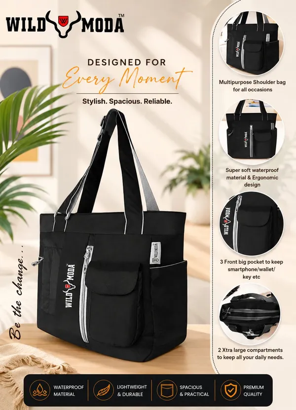 Black_Polyester_Solid_Zip_Closure_Shoulder_Bag_For_Women_(36_X_28_Cm)