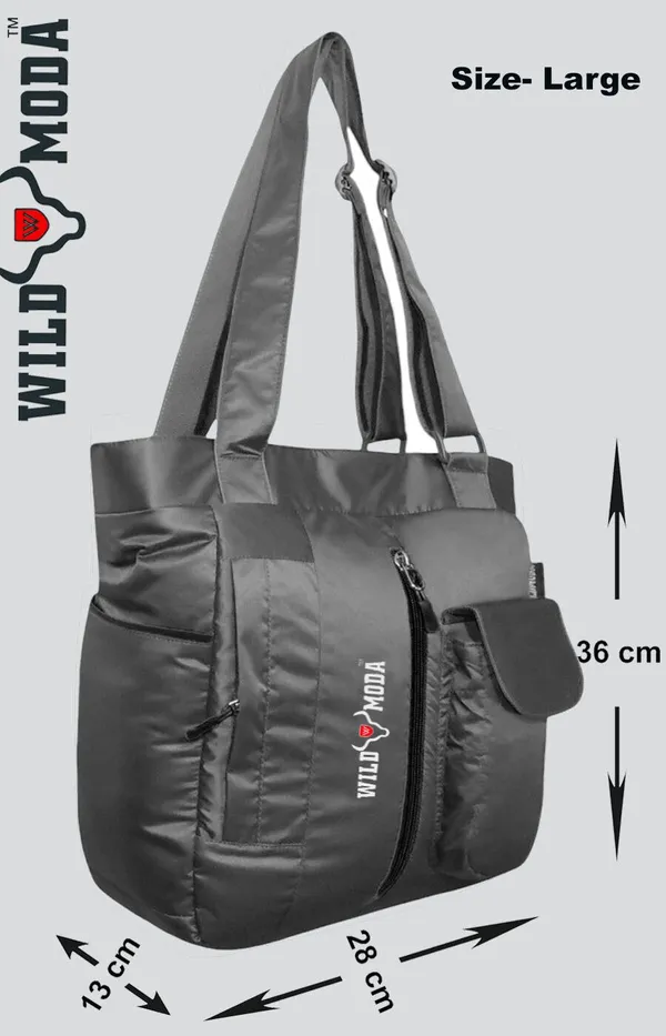 Grey_Polyester_Solid_Zip_Closure_Shoulder_Bag_For_Women_(36_X_28_Cm)