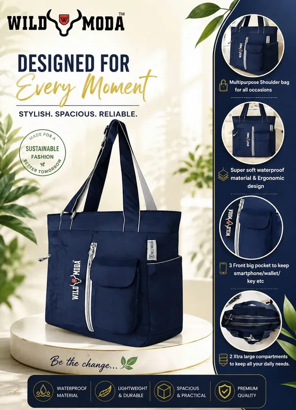 Blue_Polyester_Solid_Zip_Closure_Shoulder_Bag_For_Women_(36_X_28_Cm)