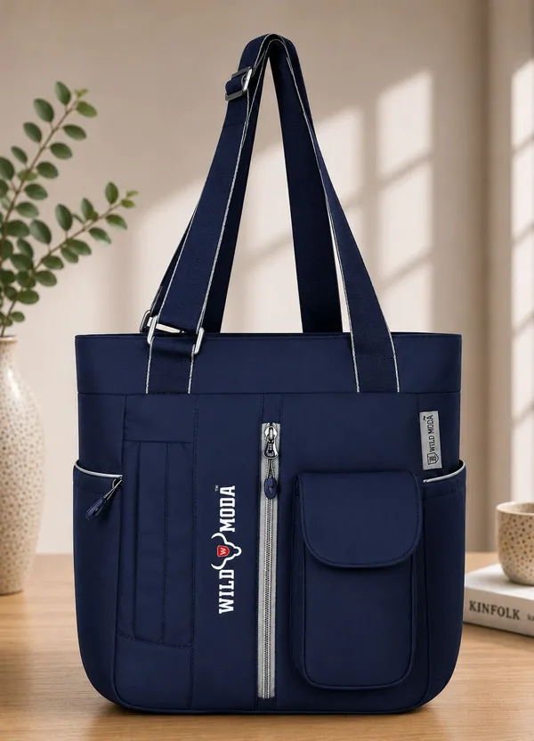 Blue_Polyester_Solid_Zip_Closure_Shoulder_Bag_For_Women_(36_X_28_Cm)