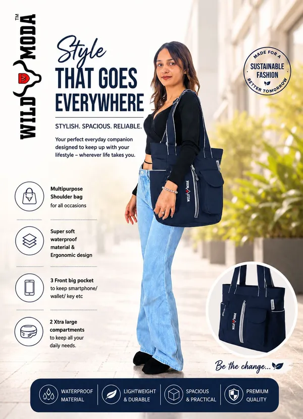 Blue_Polyester_Solid_Zip_Closure_Shoulder_Bag_For_Women_(36_X_28_Cm)