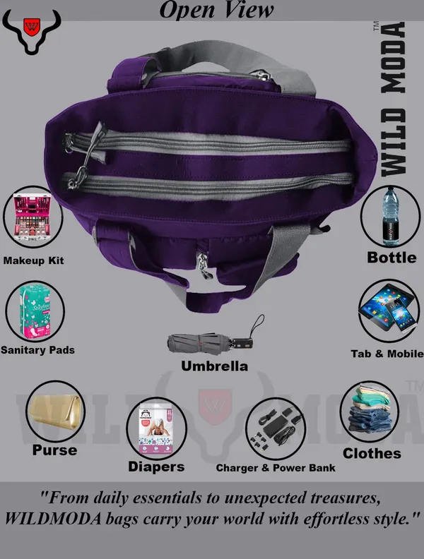 Purple_Polyester_Solid_Zip_Closure_Shoulder_Bag_For_Women_(36_X_28_Cm)