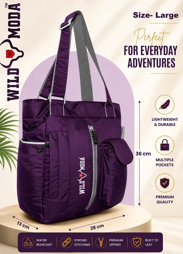 Purple_Polyester_Solid_Zip_Closure_Shoulder_Bag_For_Women_(36_X_28_Cm)