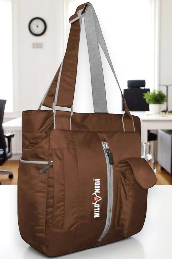 Beige_Polyester_Solid_Zip_Closure_Shoulder_Bag_For_Women_(36_X_28_Cm)