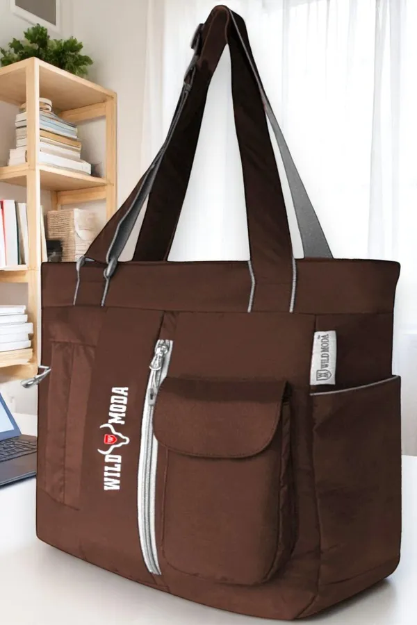Beige_Polyester_Solid_Zip_Closure_Shoulder_Bag_For_Women_(36_X_28_Cm)